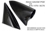 Carbon Fiber Door Mounted Gauge Pod for S/V70 with opposite side cover