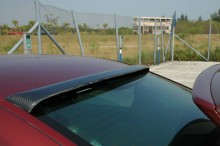 Carbon Fiber Roof Spoiler installed on a red S60