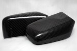 Carbon Fiber Mirror Caps installed on a Saffron V70R