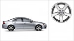 Bright Silver Cratus wheel mounted on a V70 III