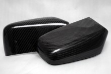 Carbon Fiber Mirror Caps installed on a Saffron V70R