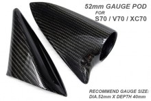 Carbon Fiber Door Mounted Gauge Pod for S/V70 with opposite side cover